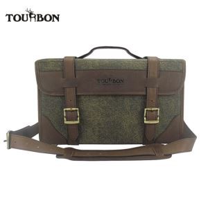 ভিনটেজ ক্যানভাস এবং জেনুইন লেদার গান কার্টিজ শোল্ডার ব্যাগ গোলাবারুদ হ্যান্ডব্যাগ