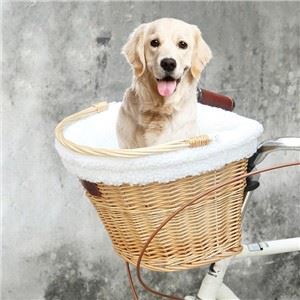 Happy Ride Wicker Bicycle Basket For Dogs And Cats